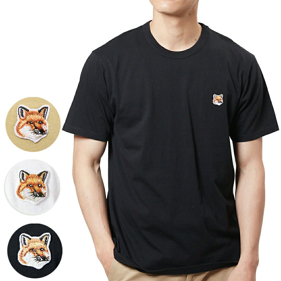 メゾンキツネ MAISON KITSUNE メンズ 半袖 Tシャツ FOX HEAD PATCH REGULAR TEE SHIRT LM00104KJ0008