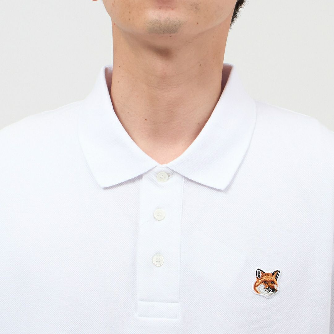 メゾンキツネ MAISON KITSUNE メンズ 半袖 ポロシャツ フォックス ヘッドパッチ クラシック ポロ LM00208KJ7002 P199 BLACK