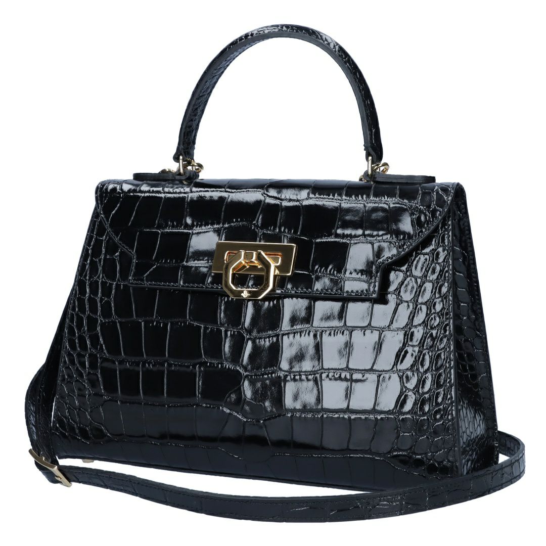 カルボッティ CARBOTTI 2WAYバッグ Ivana イヴァーナ 443 NERO Croco 