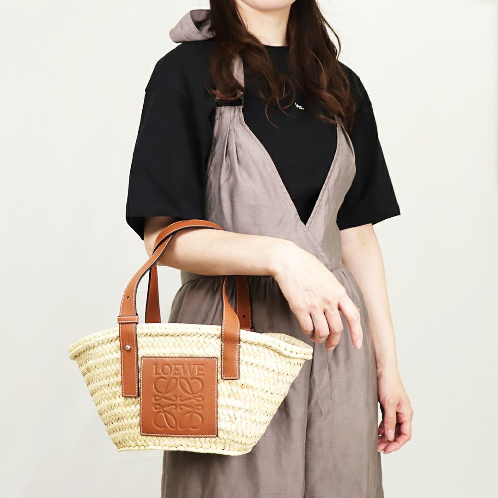 ロエベ トートバッグ かごバッグ 【スモールバスケット】 327 02 S93 ブラウン系(2435 NATURAL/TAN) LOEWE