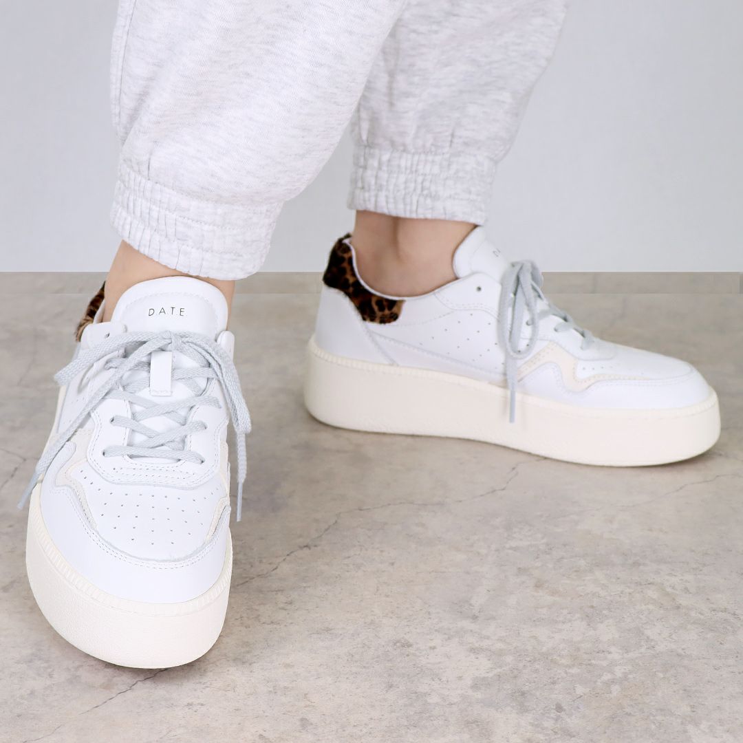 デイト D.A.T.E. レディース靴 シューズ スニーカー STEP W997-ST-CA-WD CALF CALF WHITE-LEOPARD