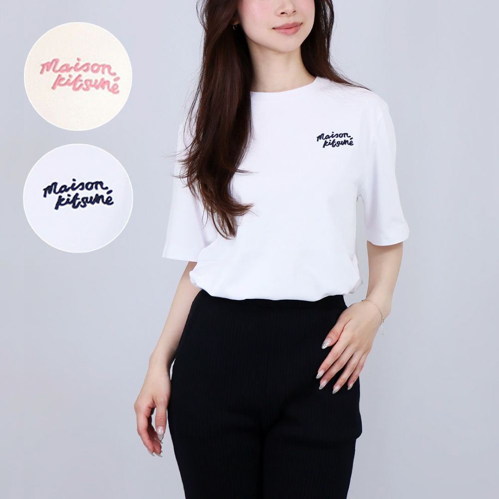 メゾンキツネ MAISON KITSUNE レディース Tシャツ HANDWRITING COMFORT TEE-SHIRT MW00126KJ0119 H705 FRESH COTTON