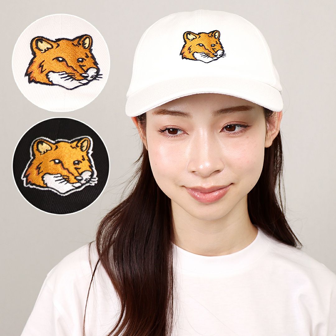 メゾンキツネ MAISON KITSUNE キャップ 帽子 LARGE FOX HEAD 6P CAP 