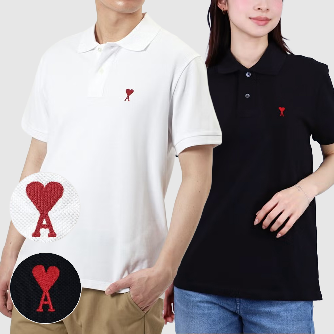 アミパリス AMI PARIS メンズ 半袖 ポロシャツ AMI DE COEUR POLO 