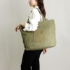 メゾンキツネ MAISON KITSUNE トートバッグ フォックスヘッド ラージ トート LW05104WW0107 P384 MILITARYGREEN