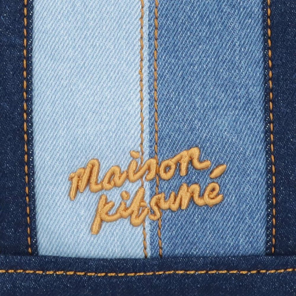 メゾンキツネ MAISON KITSUNE 2WAYバッグ フォックスヘッド ミニ デニム トート MW05107WW502 P471 WASHED INDIGO