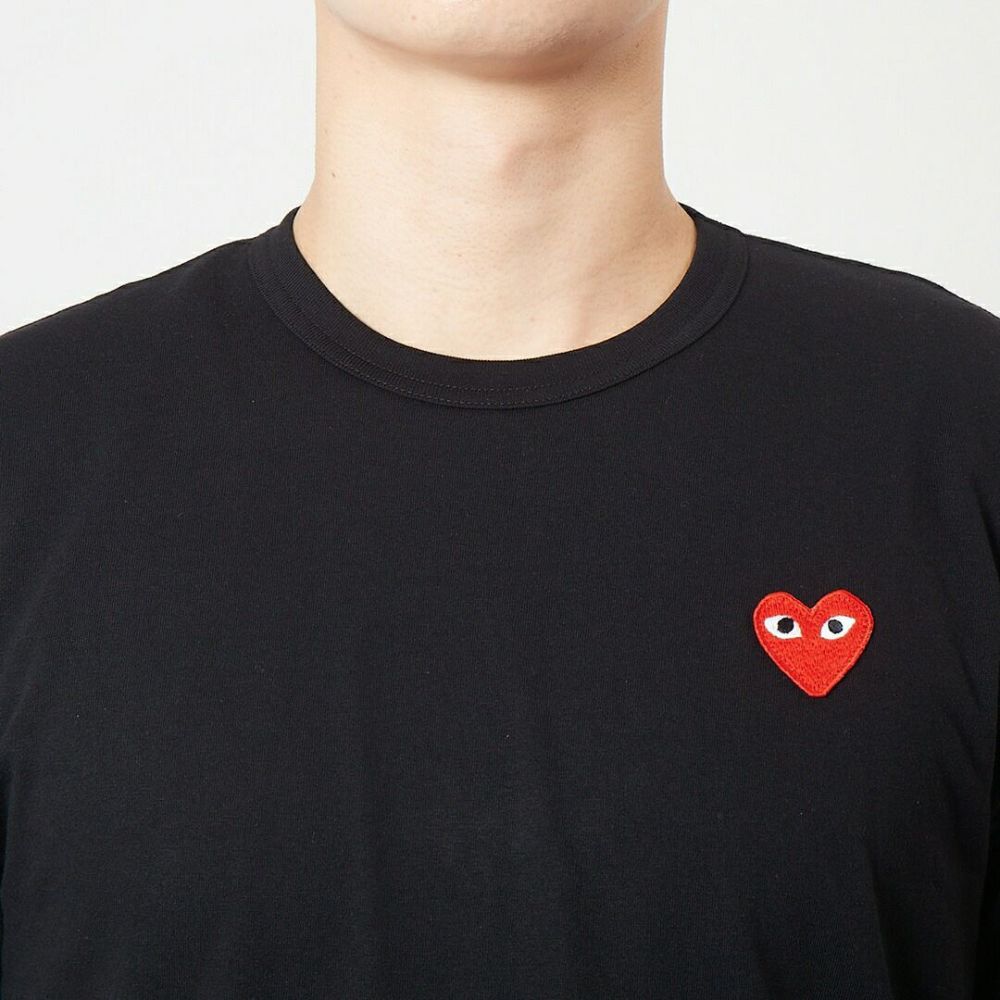 コムデギャルソン COMME DES GARCONS ユニセックス メンズ レディース 半袖Tシャツ PLAY RED/GOLD HEART ワンポイント Tシャツ AZ-T216