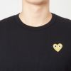 コムデギャルソン COMME DES GARCONS ユニセックス メンズ レディース 半袖Tシャツ PLAY RED/GOLD HEART ワンポイント Tシャツ AZ-T216