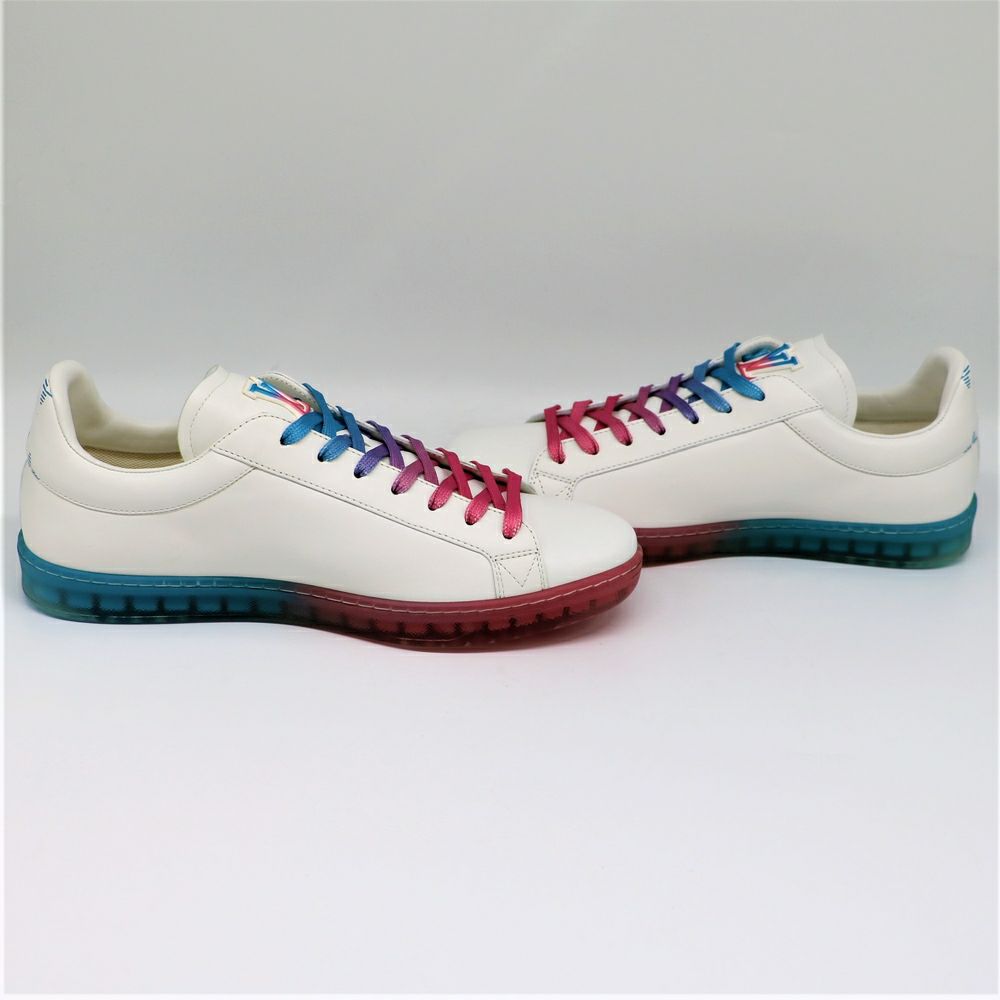 【リユース品】 ルイヴィトン LOUIS VUITTON 靴 スニーカー レディースシューズ ルクセンブルグ サモトラケ・ライン　ローカットスニーカー ホワイト/ピンク×ブルー サイズ7 【お取り寄せ】