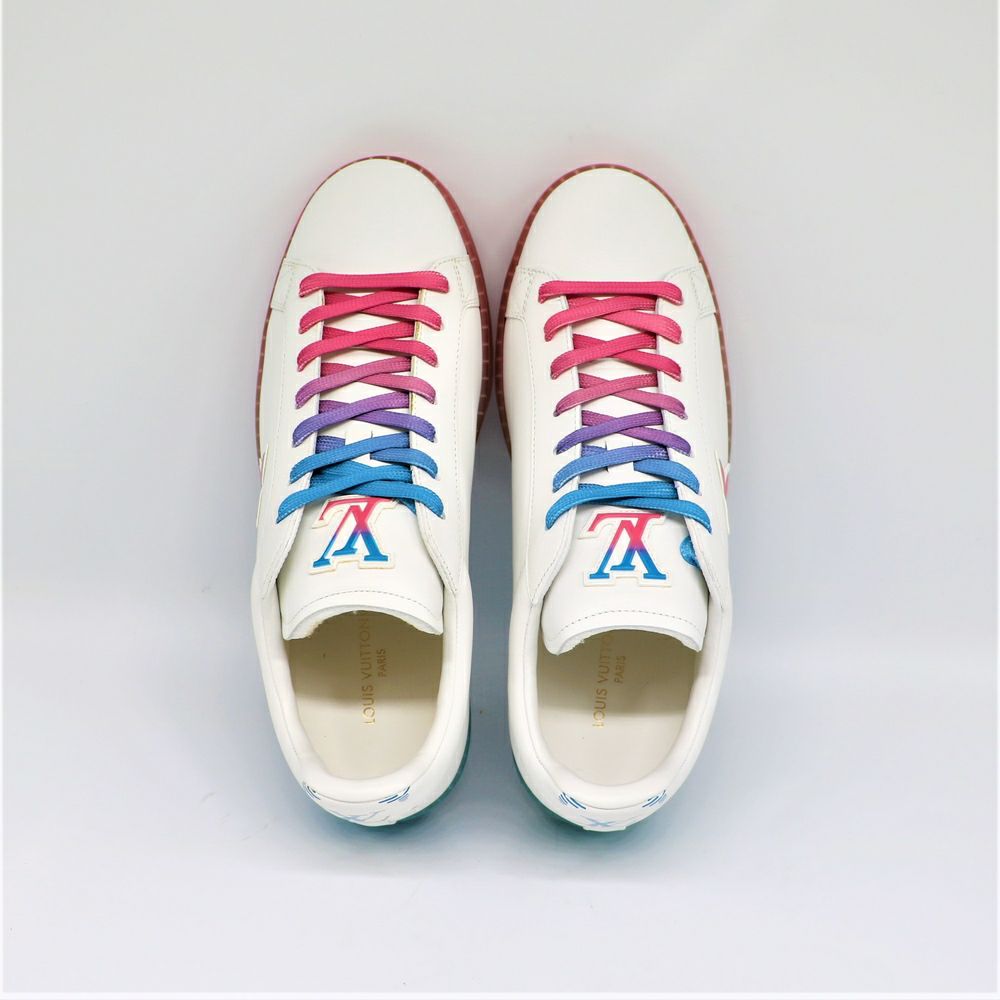 【リユース品】 ルイヴィトン LOUIS VUITTON 靴 スニーカー レディースシューズ ルクセンブルグ サモトラケ・ライン　ローカットスニーカー ホワイト/ピンク×ブルー サイズ7 【お取り寄せ】