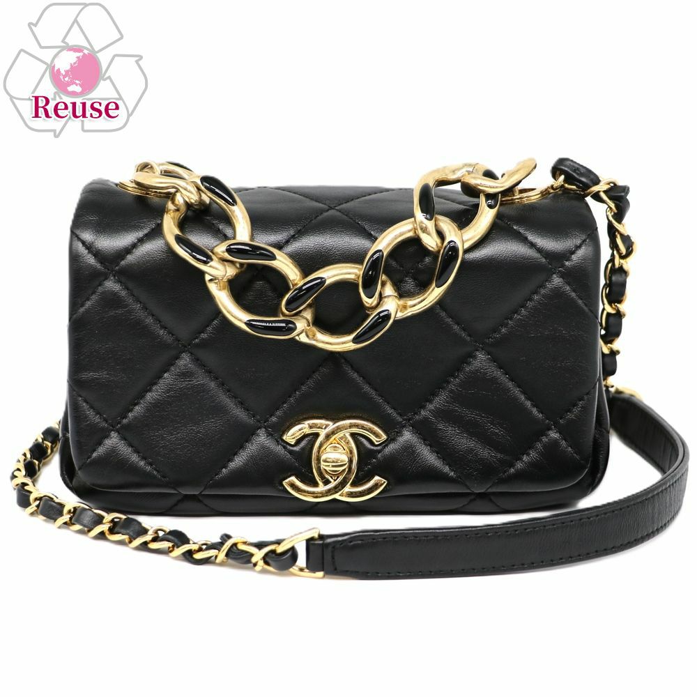 【リユース品】 シャネル CHANEL バッグ ショルダーバッグ ミニマトラッセチェーンショルダー ブラック/ゴールド金具 【お取り寄せ】