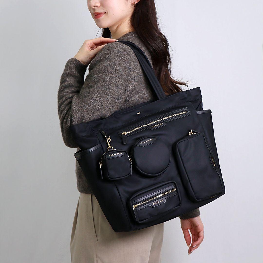 アニヤハインドマーチ ANYA HINDMARCH トートバッグ WORKING FROM HOME TOTE 157582 ブラック(BLACK)
