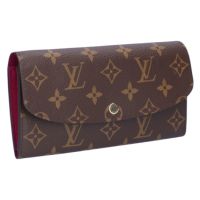 ルイヴィトン LOUIS VUITTON 長財布 ポルトフォイユ・エミリー フューシャ M60697 ブラウン