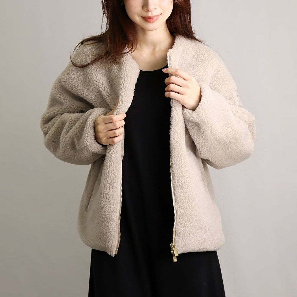 タトラス TATRAS レディース ボアブルゾン ノーカラーブルゾン ILVA イルヴァ LTAT24S4007 L 02 BEIGE