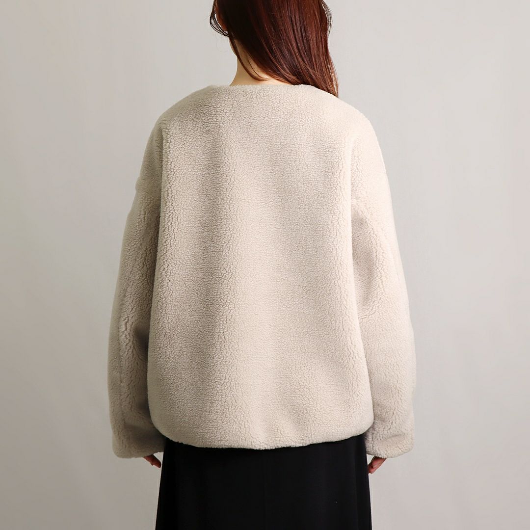 タトラス TATRAS レディース ボアブルゾン ノーカラーブルゾン ILVA イルヴァ LTAT24S4007 L 02 BEIGE