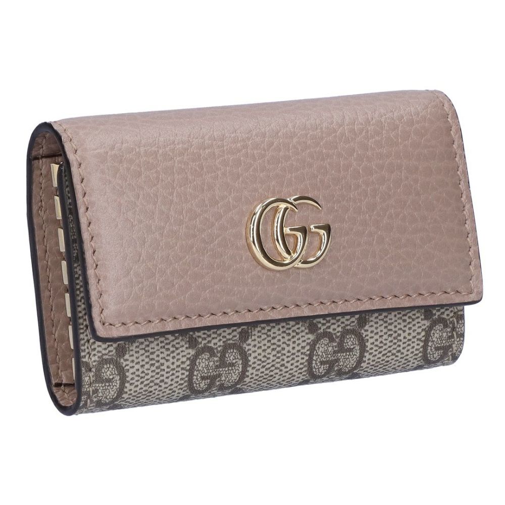 グッチ GUCCI キーケース 【GGマーモント：GG MARMONT】 456118 17WAG 5788 ピンク×ベージュ【お取り寄せ】