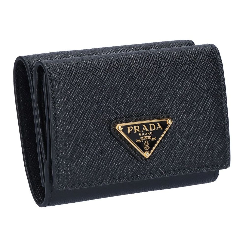 プラダ PRADA 折財布 三つ折り財布 SAFFIANO TRIANG 1MH042 QHH F0002 NERO ブラック