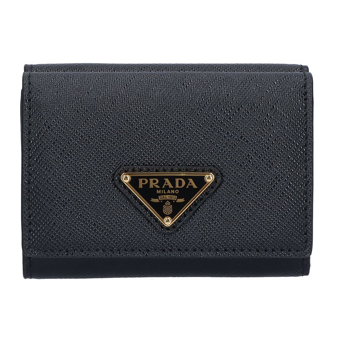 プラダ PRADA 折財布 三つ折り財布 SAFFIANO TRIANG 1MH042 QHH F0002 NERO ブラック