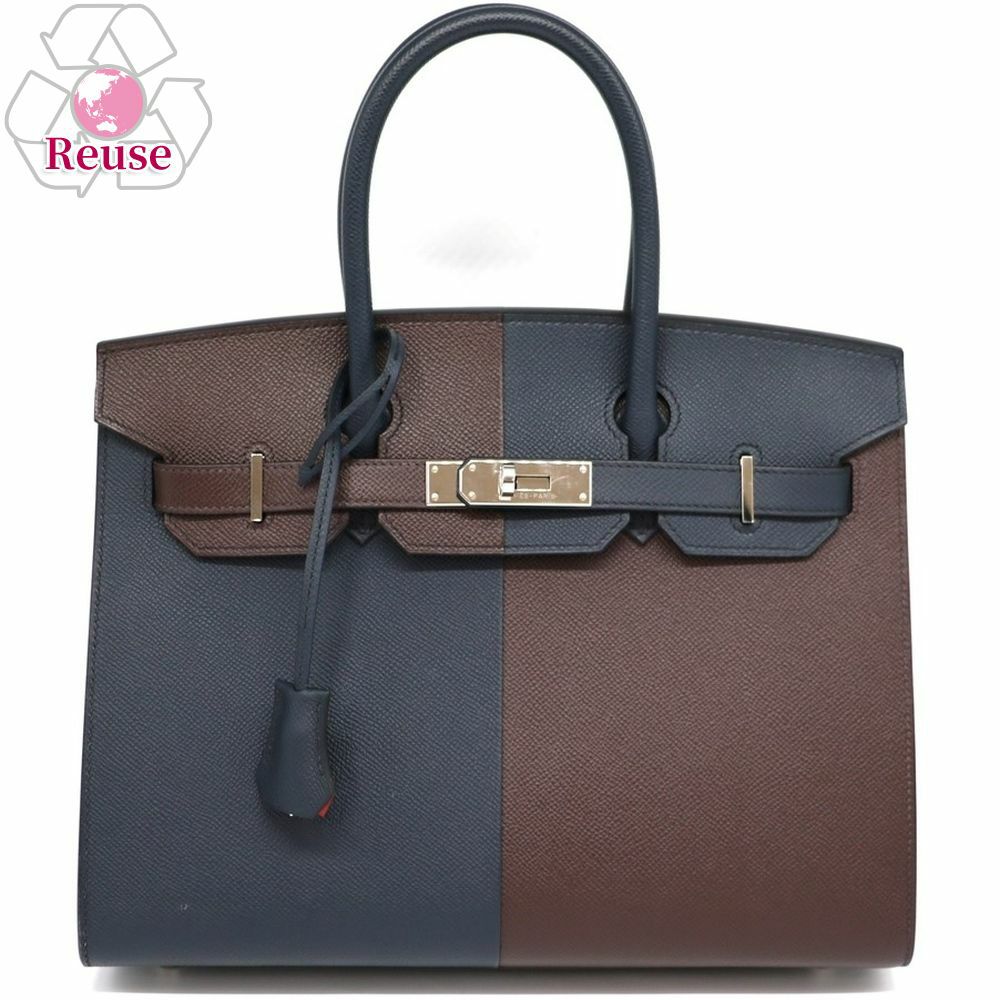 【リユース品】 エルメス HERMES バッグ ハンドバッグ バーキン30 セリエカザック ブルーインディゴ×ルージュセリエ/シルバー金具 【お取り寄せ】