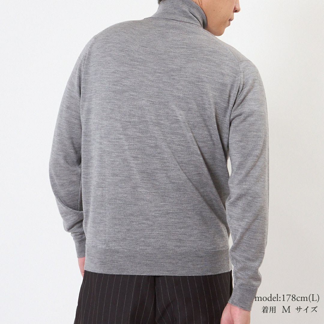 ジョンスメドレー JOHN SMEDLEY メンズ タートルネックニット LEVINE MODERN FIT 30G 30ゲージ メリノウール