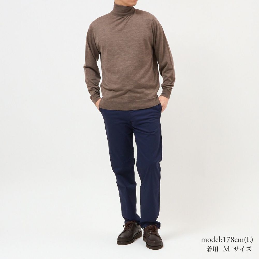 ジョンスメドレー JOHN SMEDLEY メンズ タートルネックニット LEVINE MODERN FIT 30G 30ゲージ メリノウール
