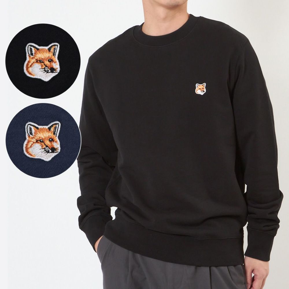 メゾンキツネ MAISON KITSUNE メンズ トレーナー スウェット FOX HEAD PATCH REGULAR SWEATSHIRT LM00301KM0001