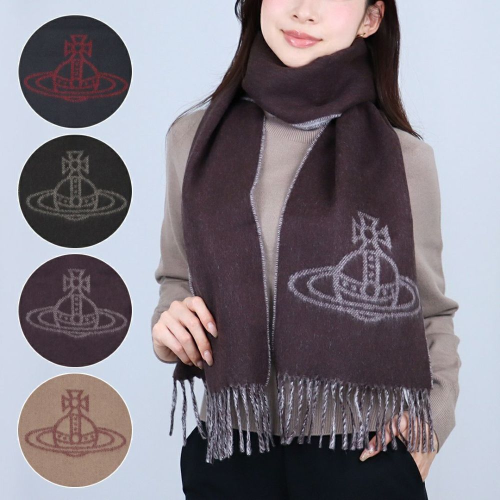 Vivienne Westwood リバーシブルマフラー オーブ ヴィヴィアン ヴィヴィアンウエストウッド VIVIENNE WESTWOOD マフラー ウール