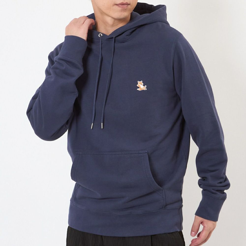 メゾンキツネ MAISON KITSUNE メンズ パーカー フーディー CHILLAX FOX PATCH REGULAR LM00706KM0001 ECLIPSE BLUE