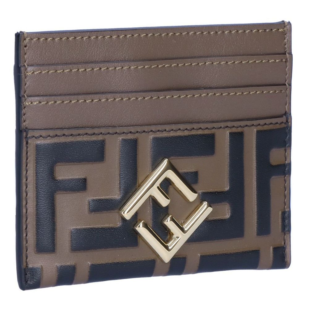 フェンディ FENDI カードケース FFレザー フラット FFダイヤモンド 8M0445 ADYM F13VK MAYA+NERO+OS ブラウン