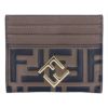 フェンディ FENDI カードケース FFレザー フラット FFダイヤモンド 8M0445 ADYM F13VK MAYA+NERO+OS ブラウン