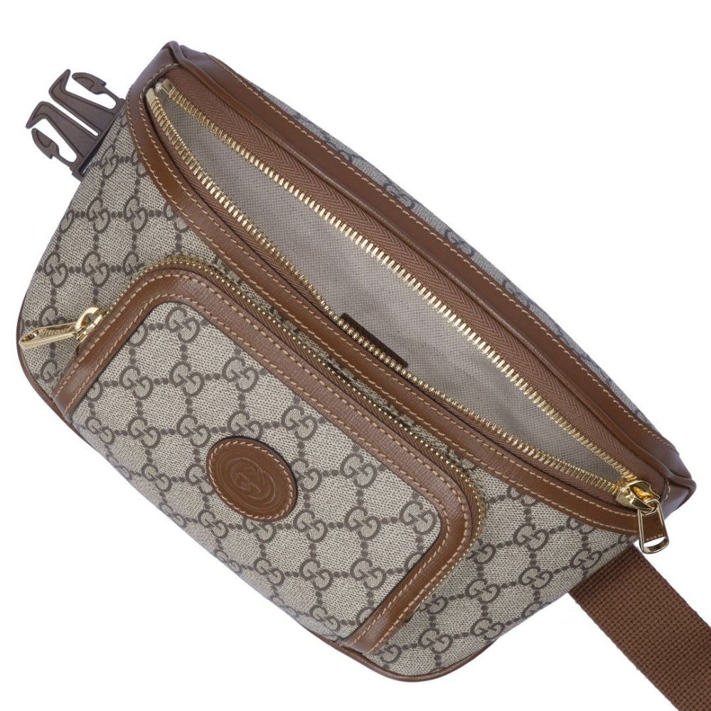 グッチ GUCCI ウエストバッグ ボディバッグ 733240 92THG 8563 ベージュ＆エボニー ラージ ベルトバッグ