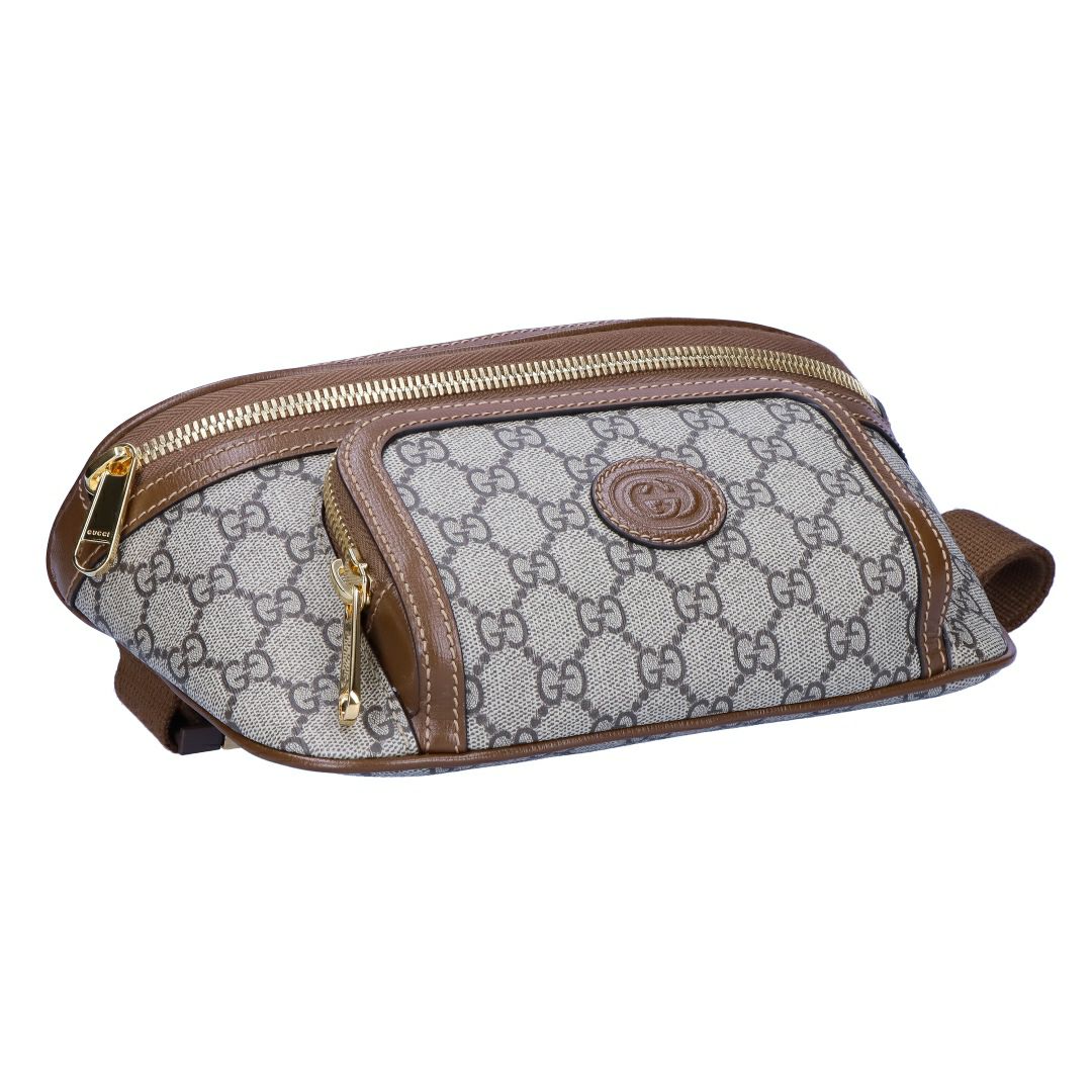 グッチ GUCCI ウエストバッグ ボディバッグ 733240 92THG 8563 ベージュ＆エボニー ラージ ベルトバッグ