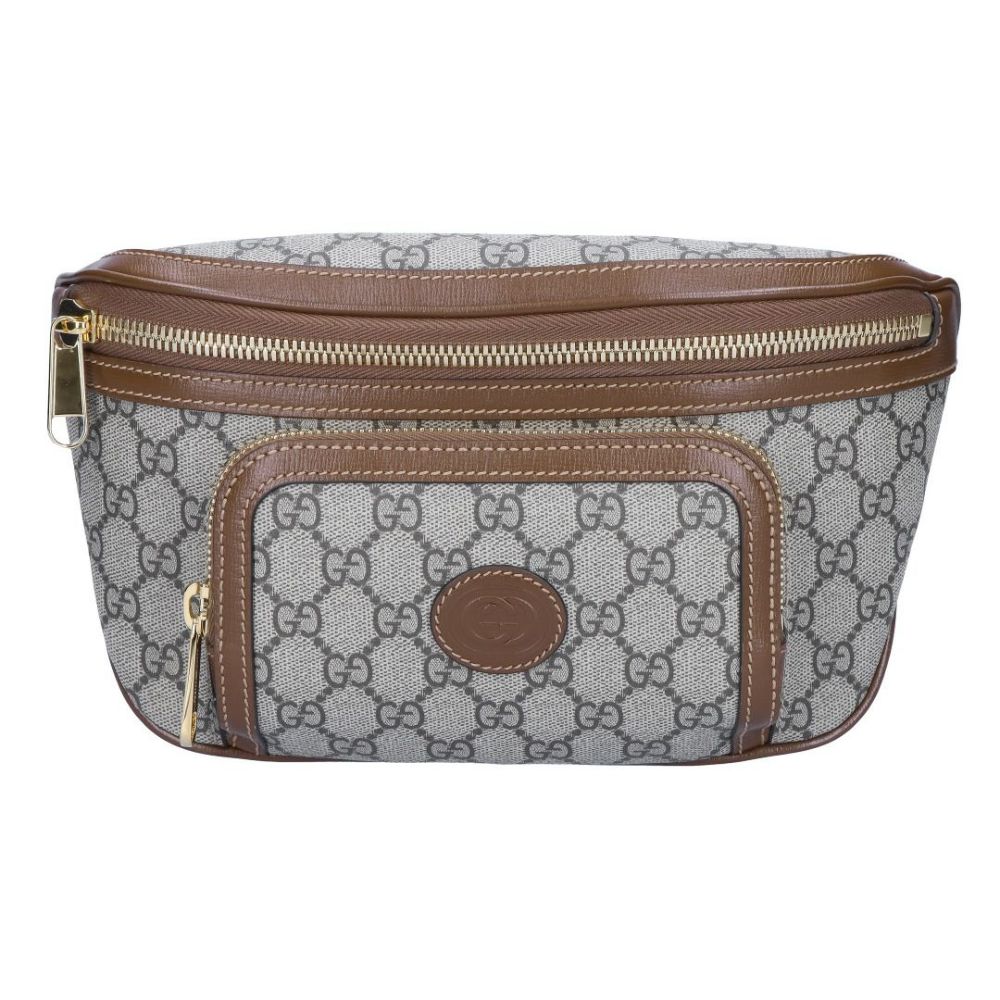 グッチ GUCCI ウエストバッグ ボディバッグ 733240 92THG 8563 ベージュ＆エボニー ラージ ベルトバッグ