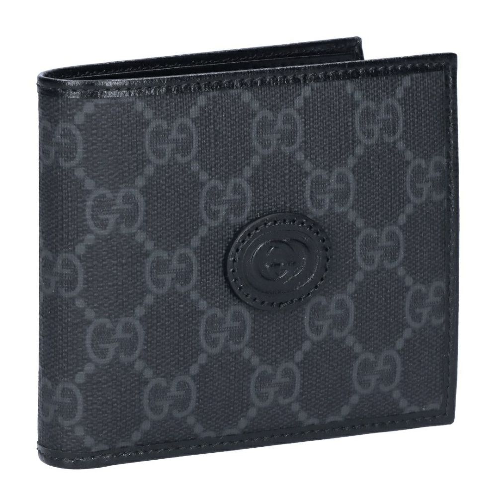 グッチ GUCCI 折財布 小銭入れ付き インターロッキングG 673000 92TCN 1000 ブラック