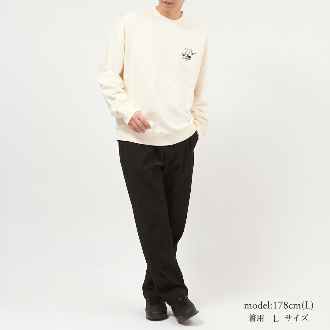 メゾンキツネ MAISON KITSUNE メンズ レディース スウェットトレーナー リラックス スウェットシャツ カフェ キツネ CKMU00301KM0330 P709 TAPIOCA