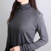 マックスマーラウィークエンド MAXMARA WEEKEND レディースビスコースジャージーTシャツ ハイネック スリムフィット MULTIF ムルティF 2425946042 グレー