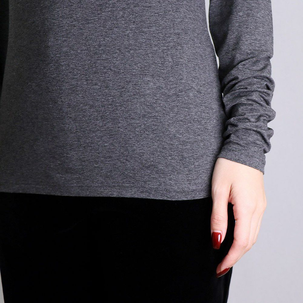 マックスマーラウィークエンド MAXMARA WEEKEND レディースビスコースジャージーTシャツ ハイネック スリムフィット MULTIF ムルティF 2425946042 グレー