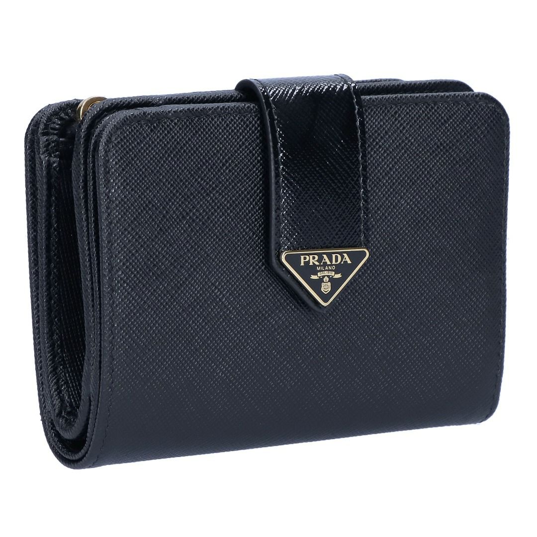 Prada 極美品 折り財布 ARGILLA サフィアーノ メタル プラダ（プラダ 