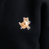 メゾンキツネ MAISON KITSUNE レディース スウェットトレーナー スピーディ フォックスパッチ コンフォート スウェットシャツ MW00309KM0307 BLACK