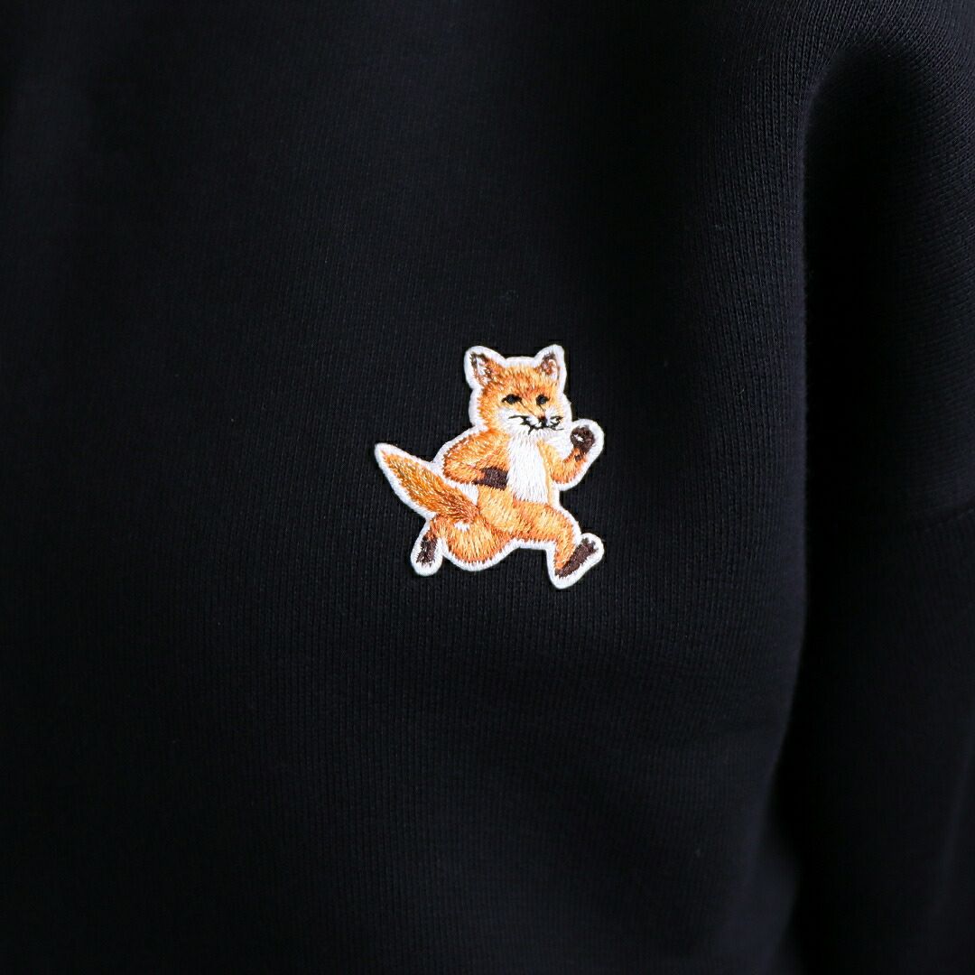 メゾンキツネ MAISON KITSUNE レディース スウェットトレーナー スピーディ フォックスパッチ コンフォート スウェットシャツ MW00309KM0307 BLACK