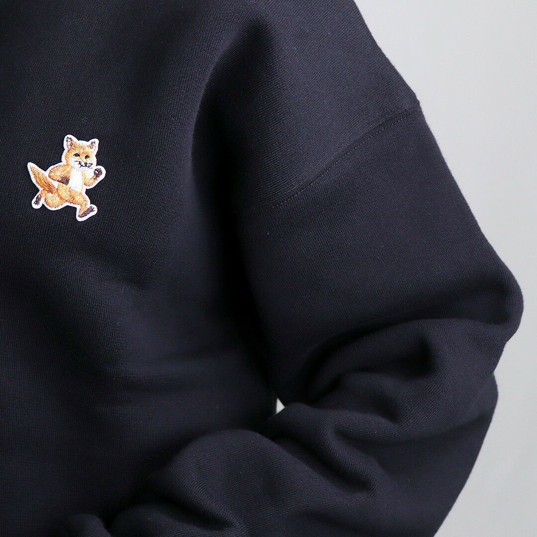 メゾンキツネ MAISON KITSUNE レディース スウェットトレーナー スピーディ フォックスパッチ コンフォート スウェットシャツ MW00309KM0307 BLACK
