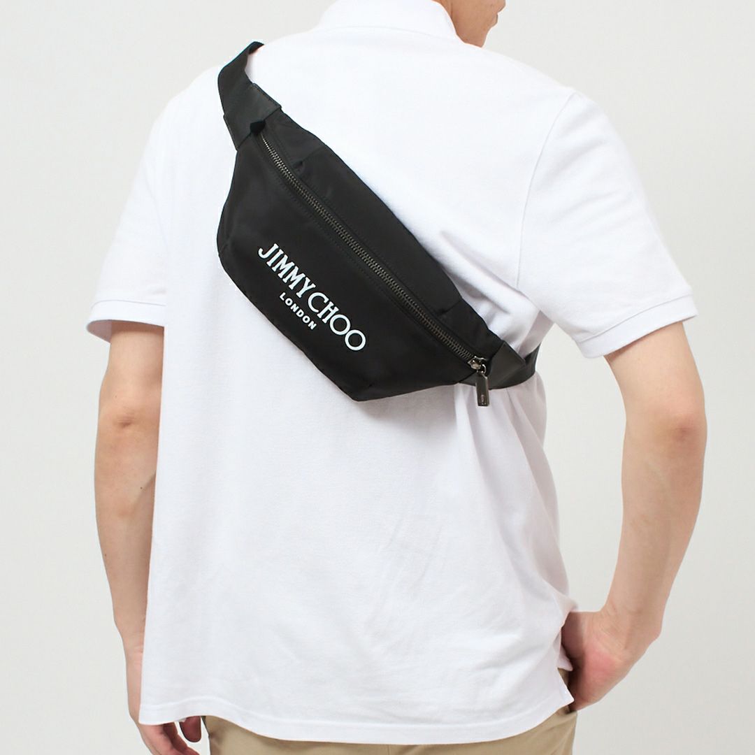 ジミーチュウ JIMMY CHOO ボディバッグ FINSLEY DNH 0258 BLACK/LATTE/GUNMETAL