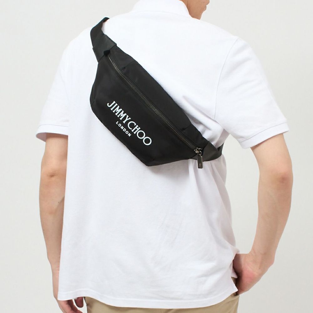 ジミーチュウ JIMMY CHOO ボディバッグ FINSLEY DNH 0258 BLACK/LATTE/GUNMETAL