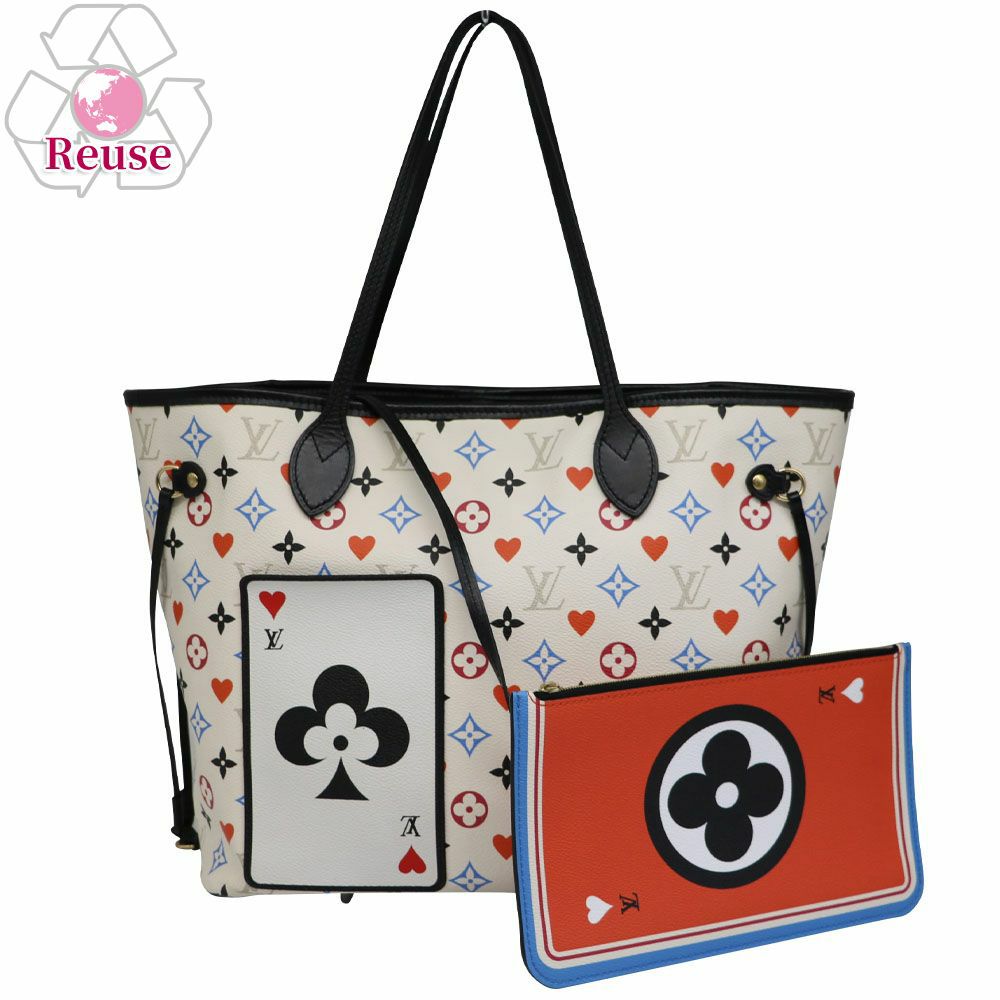 【リユース品】 ルイヴィトン LOUIS VUITTON バッグ トートバッグ ネヴァーフルMM ゲームオン M57462 ホワイト 【お取り寄せ】