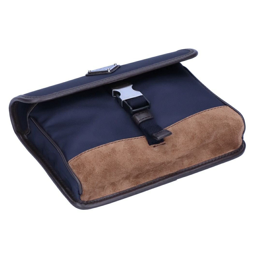 プラダ PRADA ショルダーバッグ スマホケース スマホショルダー スマホポーチ スマートフォン ポーチ TESSUTO+CAMOS 2ZH108 384 F0C1B BLU+CAFFE