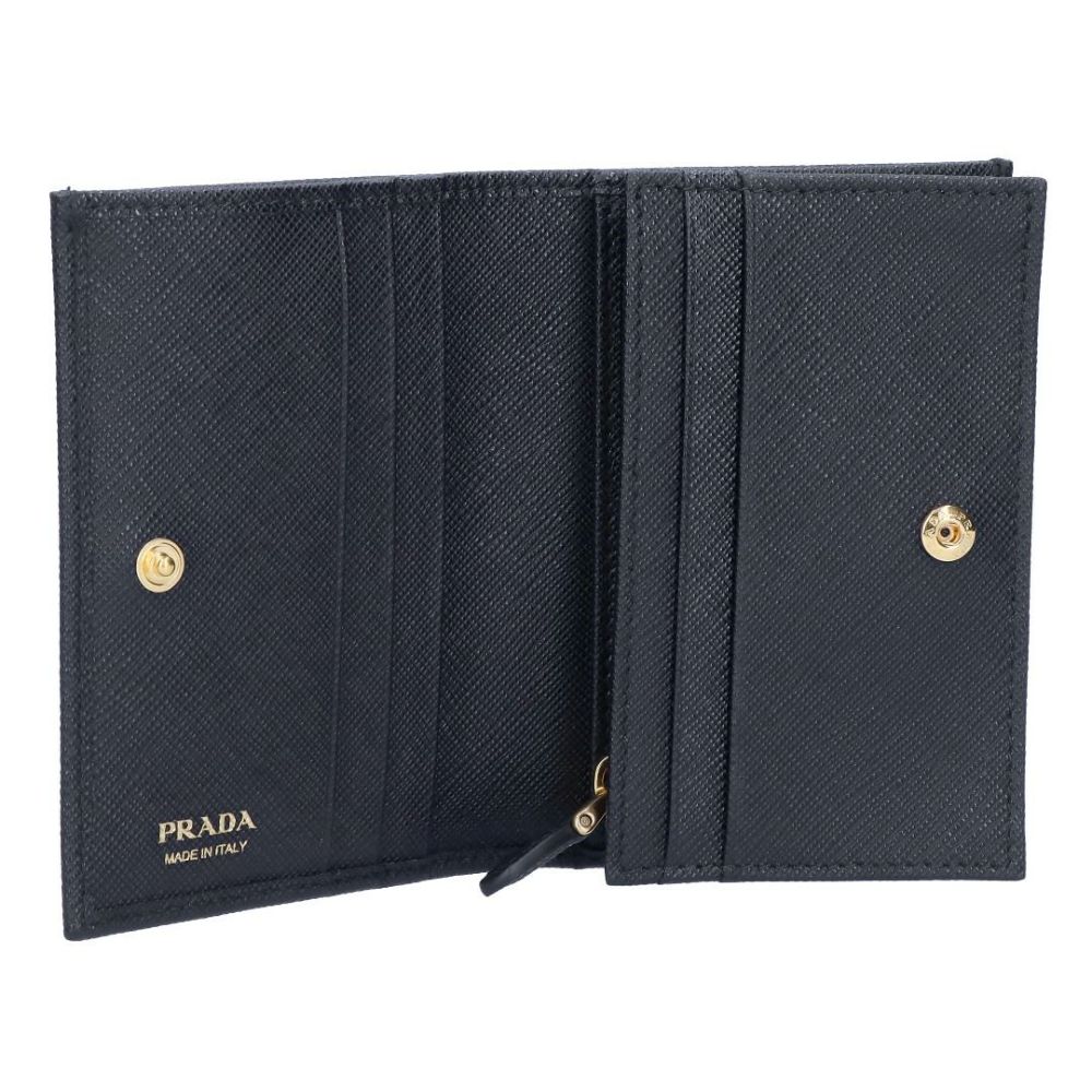 プラダ PRADA 折財布 二つ折財布 コンパクトウォレット SAFFIANO TRIANG サフィアーノトライアングル 1MV021 QHH F0002 NERO