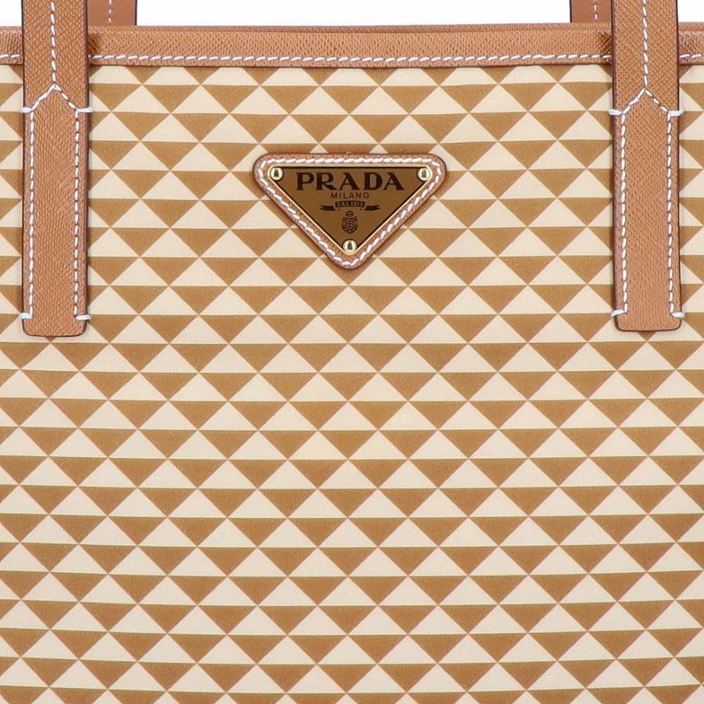 プラダ PRADA トートバッグ SHOPPING TESSUTO TRIANGO 1BG552 2HGX F098L CARAMEL