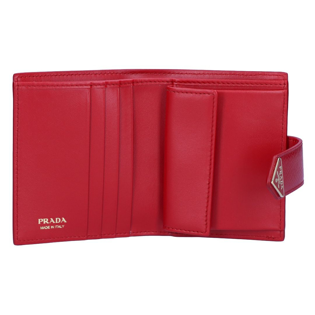 プラダ PRADA 折財布 二つ折り財布 SAFFIANO TAB LU 1MV204 2C7X F068Z FUOCO