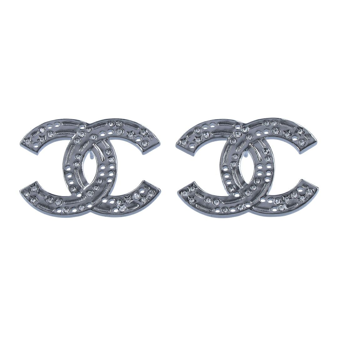 シャネル CHANEL ピアス ABE511 B18474 NAALF GUNMETAL×RHINESTONE