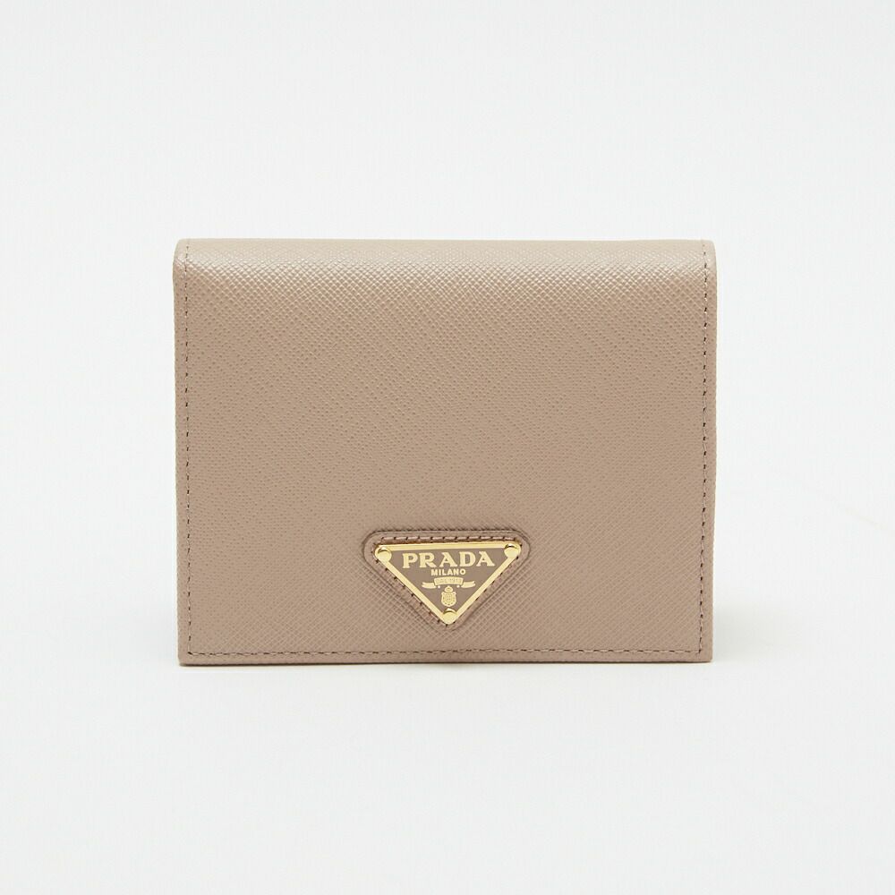 プラダ 折財布 【SAFFIANO TRIANG：サフィアーノトライアングル】 1MV204 QHH ベージュ系(F0236 CIPRIA) PRADA